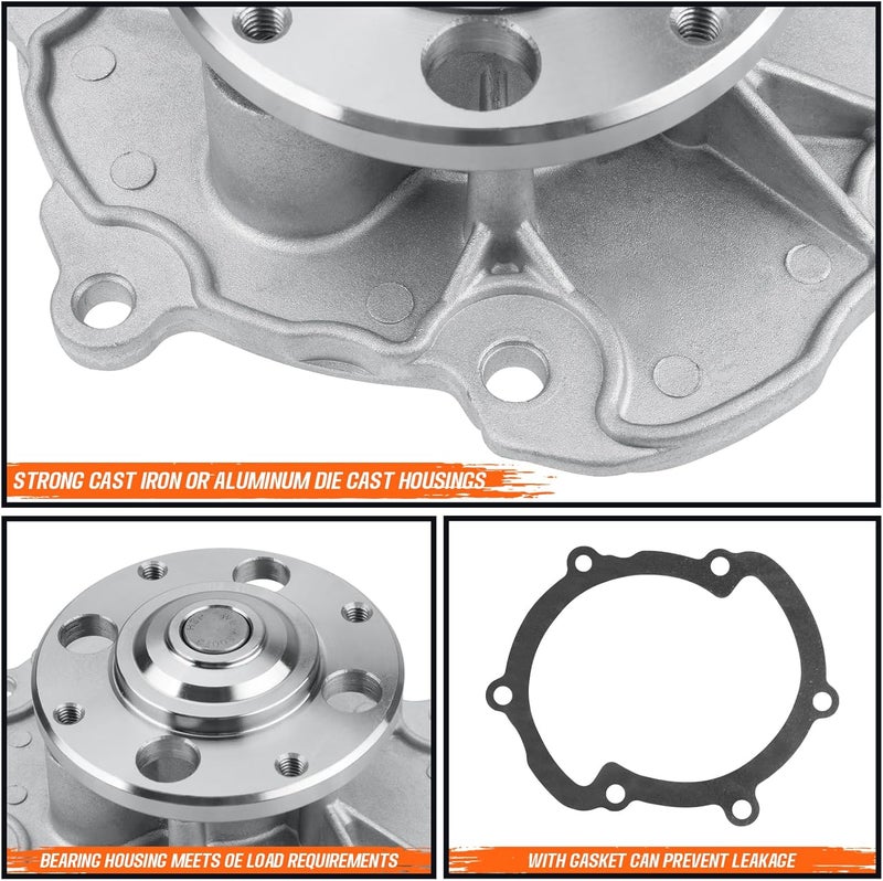 KARCOCA AW5103 Engine Water Pump Kit With Gasket Fit For Chevy & GMC & Cadillac & Buick & Pontiac & Saab & Suzuki & Saturn, for Camaro, Equinox, Colorado, SRX, LaCrosse, Allure & More - Image 4